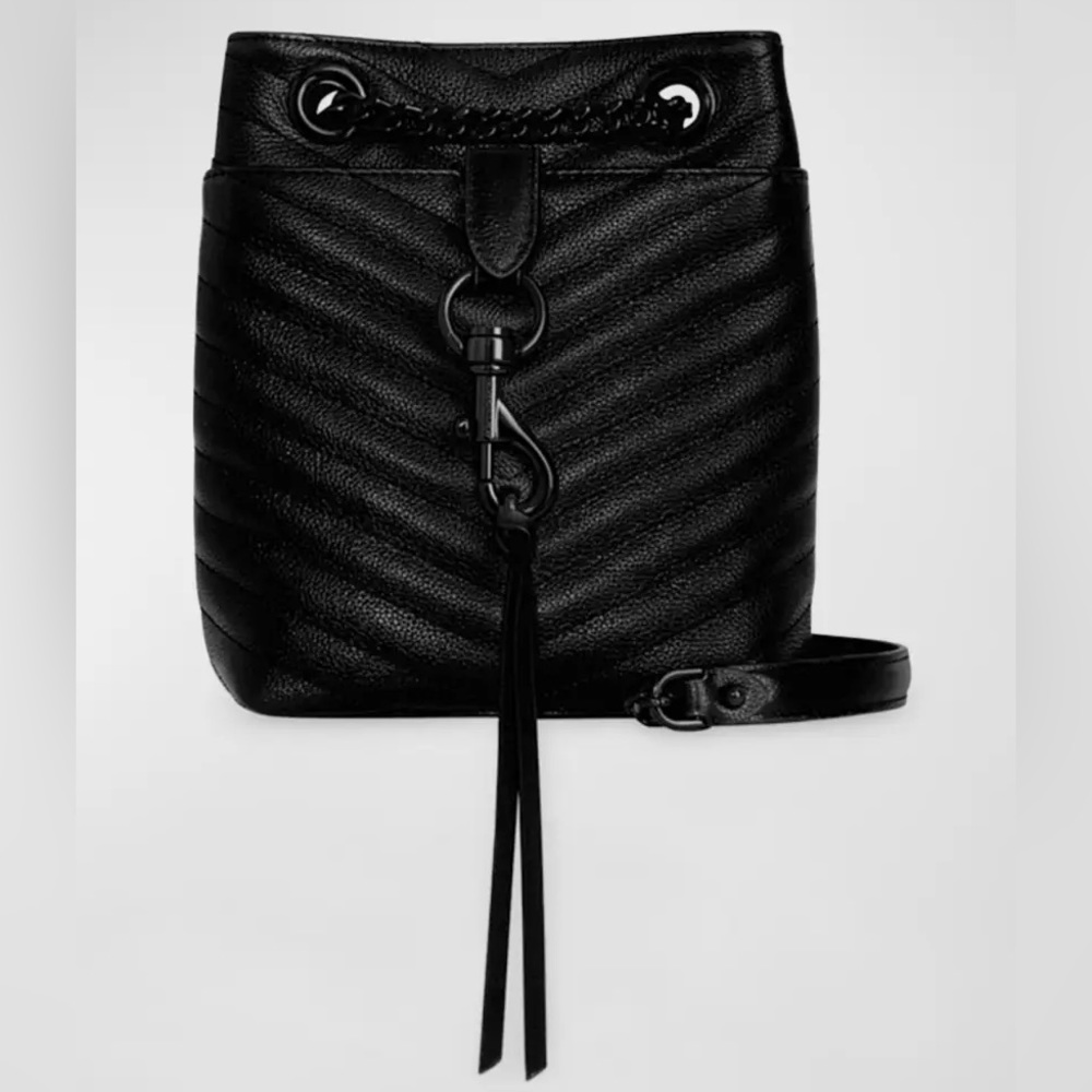Rebecca Minkoff "Edie" bucket bag in chevron-quilted leather